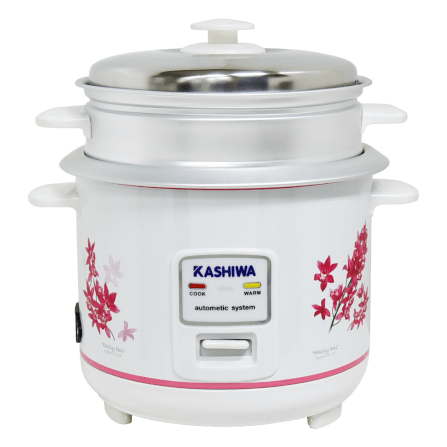 หม้อหุงข้าว KASHIWA รุ่น RC-114 ขนาด 1 ลิตร สีขาว/แดง_1